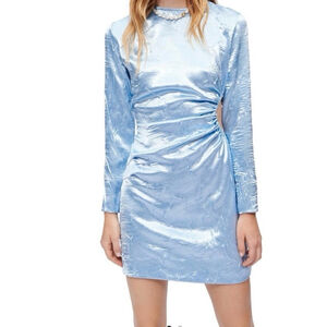 Maje Elegant Blue Satin Dress size 8